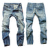 Straight Pants Men's Urban Ripped Jeans Washed Fashion Jeans